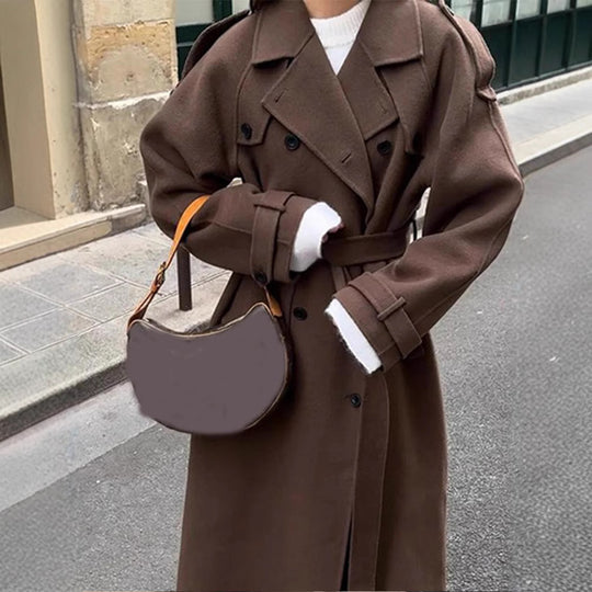 Damen Oversize Wintermantel mit elegantem Revers und praktischen Taschen Heidi-Mode