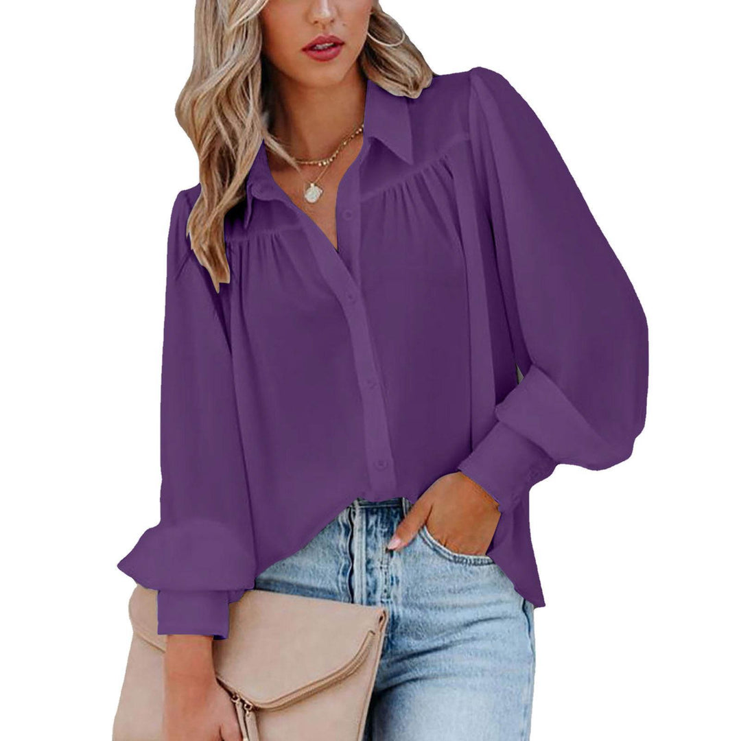 Damen Bluse mit voluminösen Ärmeln und eleganten Rüschendetails Heidi-Mode