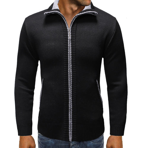 Herren Strickjacke mit Stehkragen und praktischen Taschen Heidi-Mode