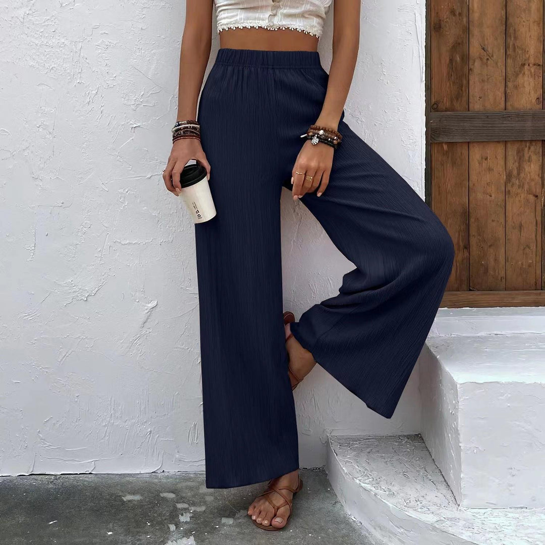 Damen Weite Plisséhose mit elastischem Bund und elegantem Fall Heidi-Mode