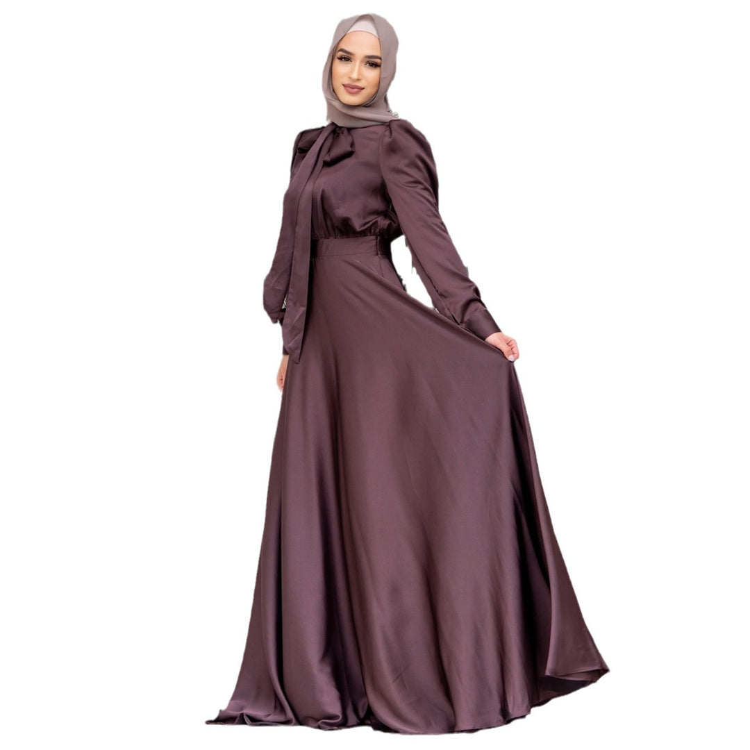 Damen Maxi-Kleid mit fließenden Ärmeln und elegantem Taillengürtel Heidi-Mode