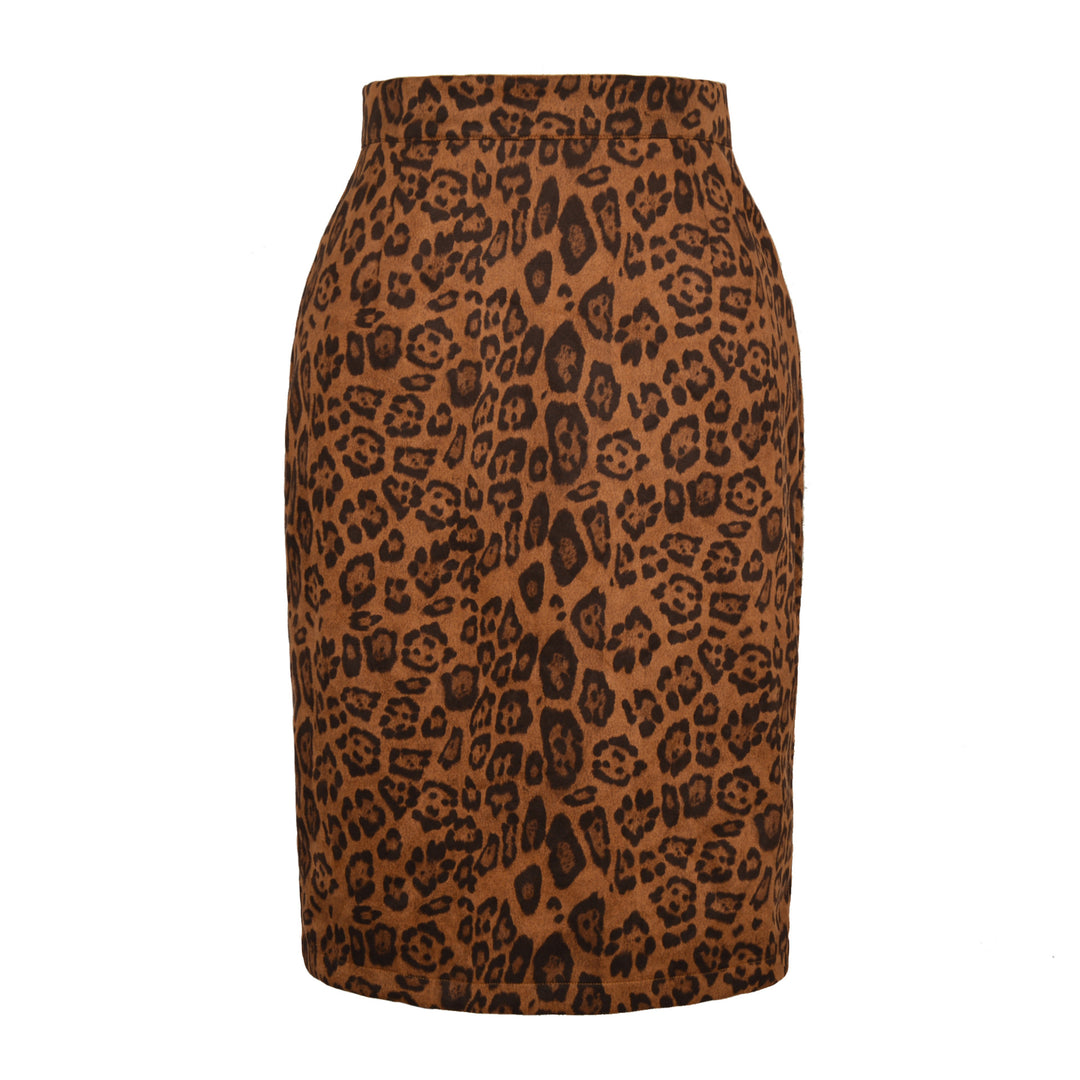 Damen Bleistiftrock mit Leoparddruck Heidi-Mode