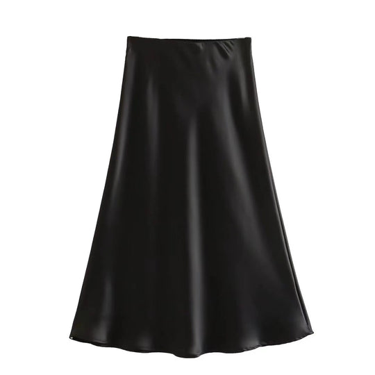 Damen Maxi-Rock aus fließendem Stoff mit elegantem Fall Heidi-Mode