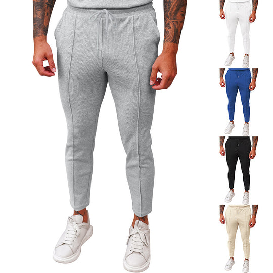 Damen bequeme Stretch-Jogginghose mit hohem Bund und Kordelzug Heidi-Mode