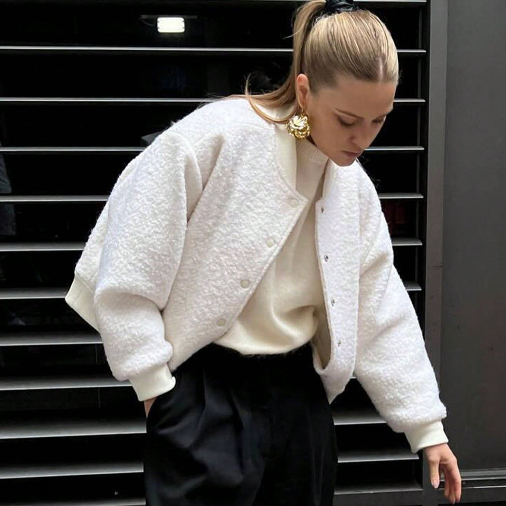 Damen kuschelige Fleece-Jacke im lässigen Stil mit praktischen Taschen Heidi-Mode