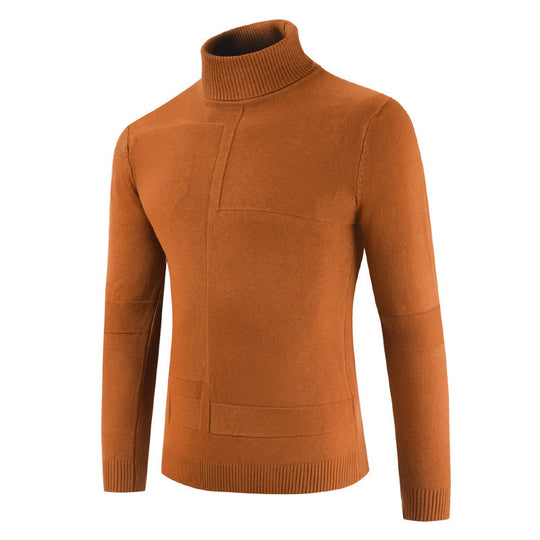 Herren Rollkragenpullover aus weichem Strickmaterial mit modernem Design Heidi-Mode