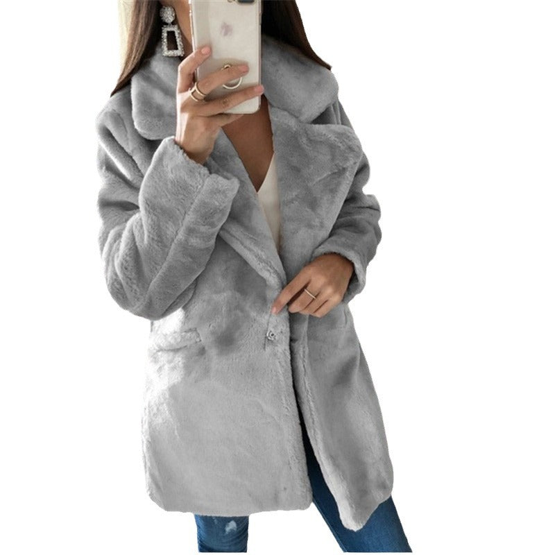 Damen kuscheliger Teddy-Mantel Heidi-Mode
