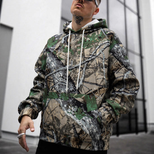 Herren Kapuzenpullover mit innovativem Camouflage-Druck Heidi-Mode