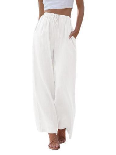 Damen Weite Palazzo-Hose mit elastischem Bund und praktischen Taschen Heidi-Mode