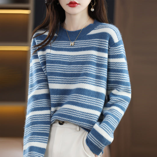 Damen gemusterter Strickpullover Heidi-Mode