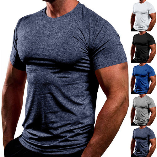 Herren Atmungsaktives Fitness-T-Shirt aus leichtem Stoff mit körperbetontem Schnitt Heidi-Mode