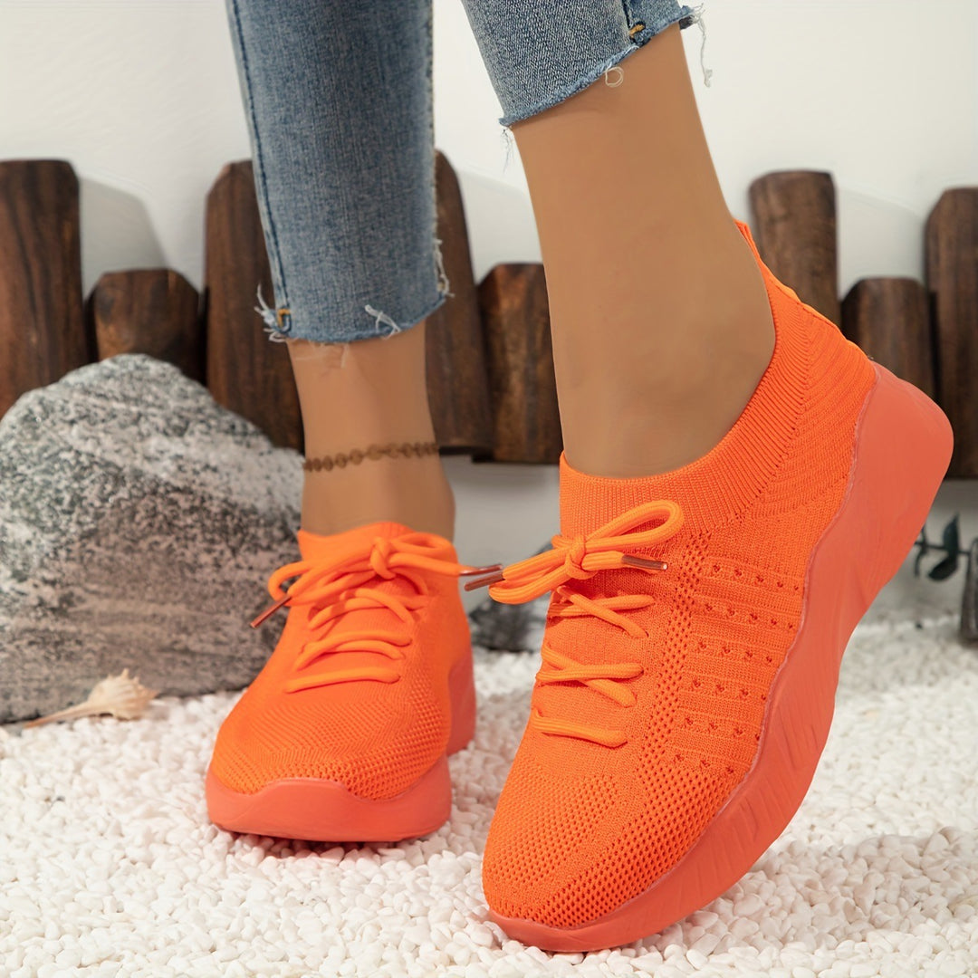 Damen atmungsaktive Slip-On Sportschuhe mit flexiblem Obermaterial Heidi-Mode