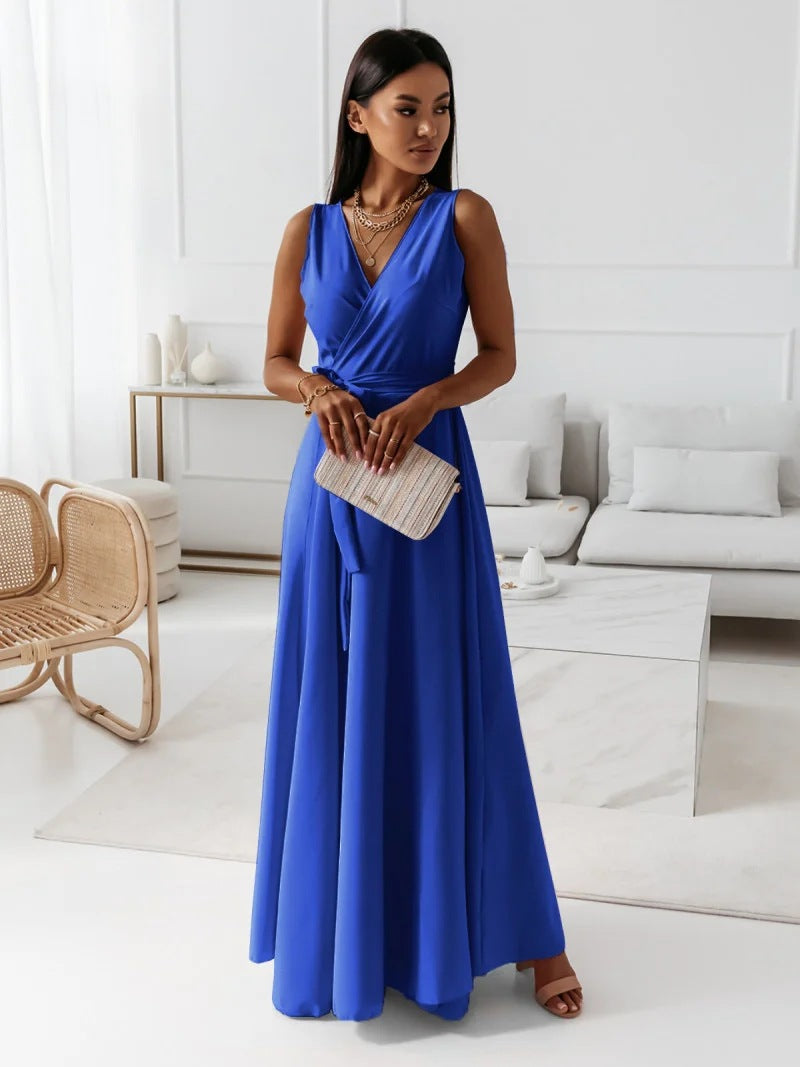 Damen Elegantes Wickelkleid mit verlängertem Saum Heidi-Mode