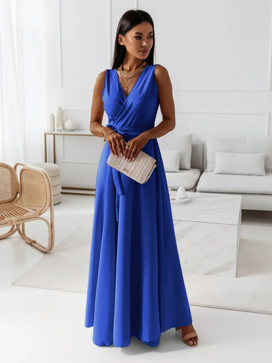 Damen Elegantes Wickelkleid mit verlängertem Saum Heidi-Mode