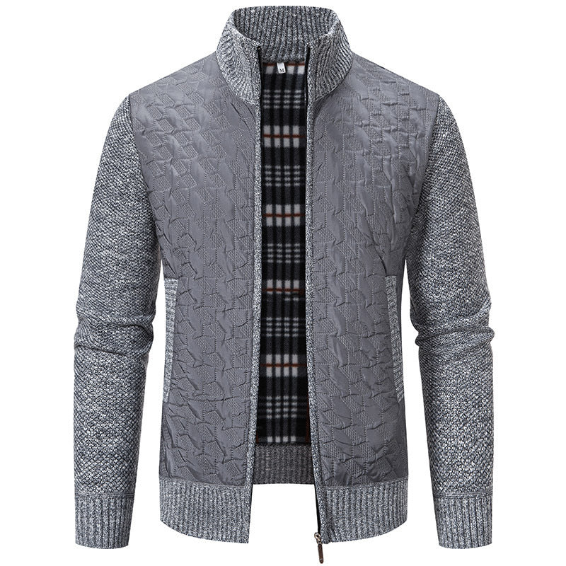 Herren Übergangsjacke mit hohen Kragen und gesteppter Innenseite Heidi-Mode