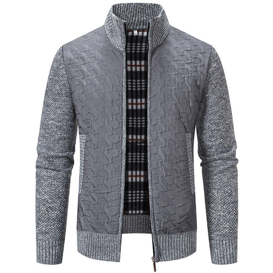Herren Übergangsjacke mit hohen Kragen und gesteppter Innenseite Heidi-Mode