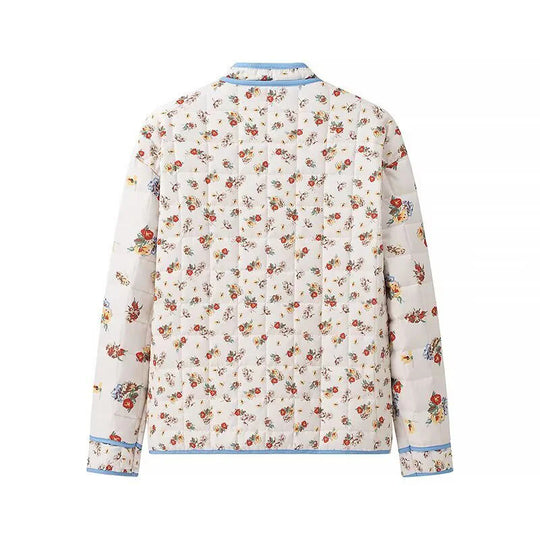 Damen Blumengestickte Steppjacke mit praktischen Taschen und modernem Schnitt Heidi-Mode
