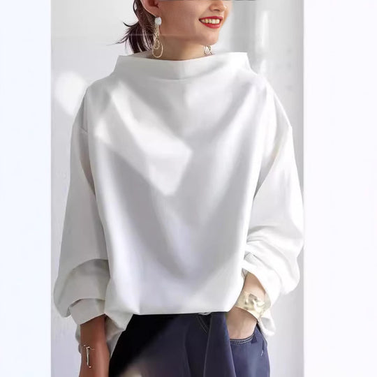 Damen oversized Pullover mit speziellem Kragen und lässigem Schnitt Heidi-Mode