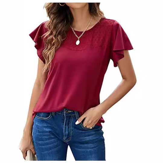 Damen modisches Blusenshirt mit Rüschendetails Heidi-Mode