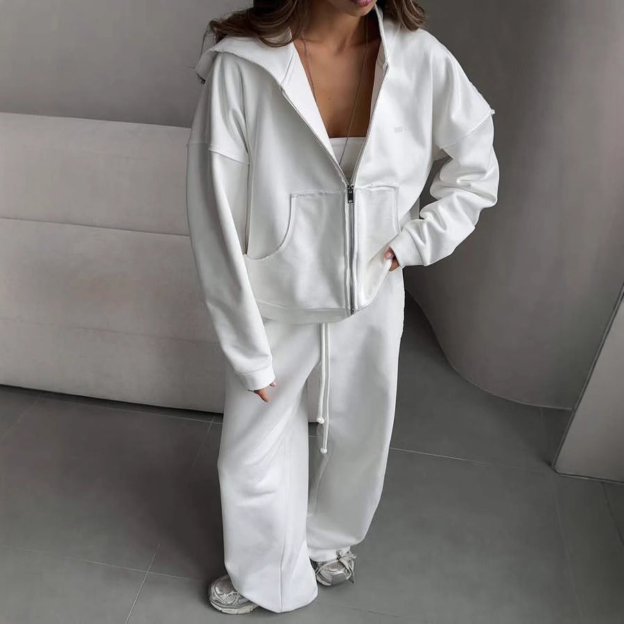 Damen lässiger Oversized Hoodie und bequeme Jogginghose mit modischen Details Heidi-Mode