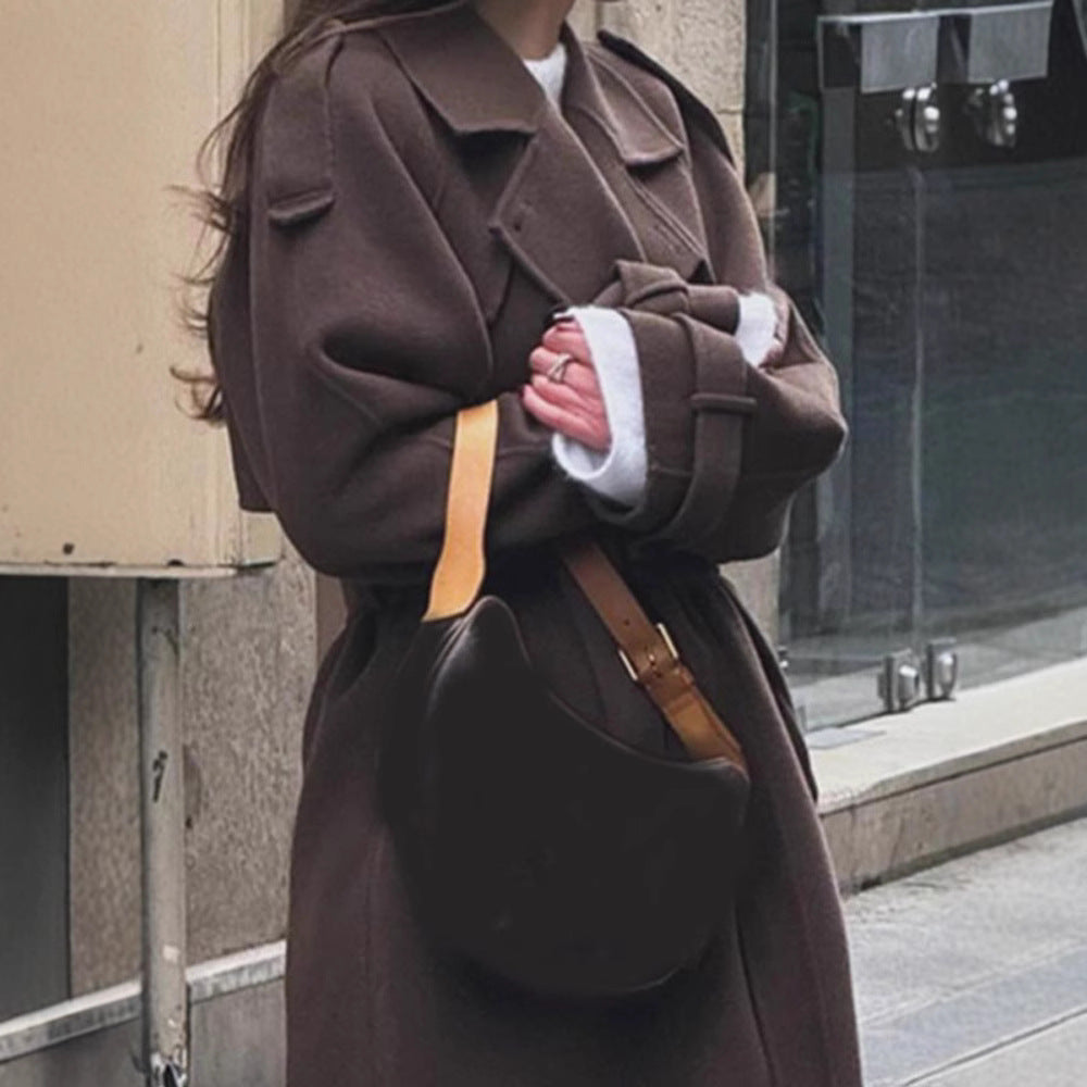 Damen Oversize Wintermantel mit elegantem Revers und praktischen Taschen Heidi-Mode