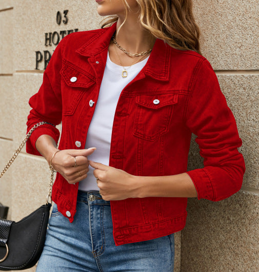 Damen Jeansjacke im modischen Look mit anatomischem Schnitt und praktischen Taschen Heidi-Mode