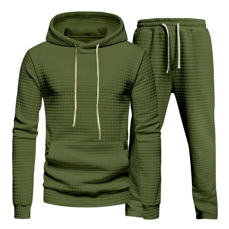 Herren Fitness-Hoodie und Jogginghose Set mit strukturiertem Design Heidi-Mode