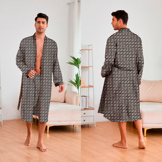 Herren Kimono mit modernem Muster und Gürtel – Heidi-Mode