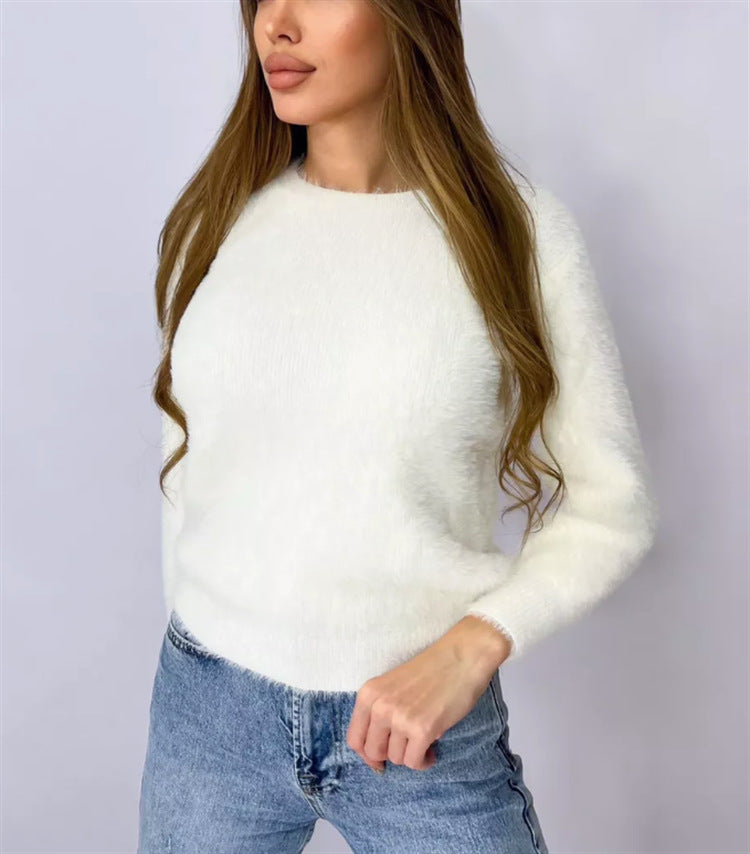 Damen Flauschiger Modischer Pullover Heidi-Mode