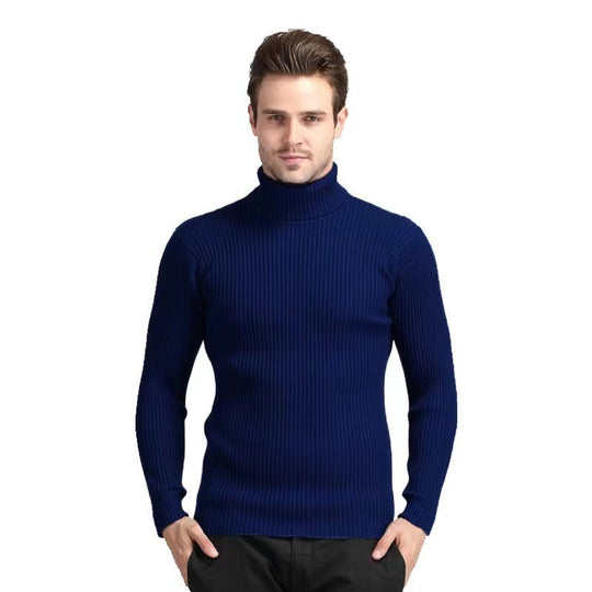 Herren Rollkragenpullover mit feiner Rippenstruktur und hohem Tragekomfort Heidi-Mode