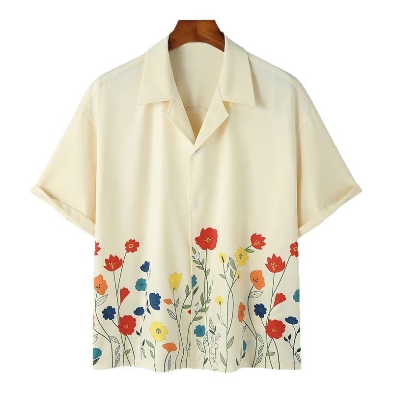 Herren Kurzarmhemd mit floralem Muster und hochwertigem Stoff Heidi-Mode