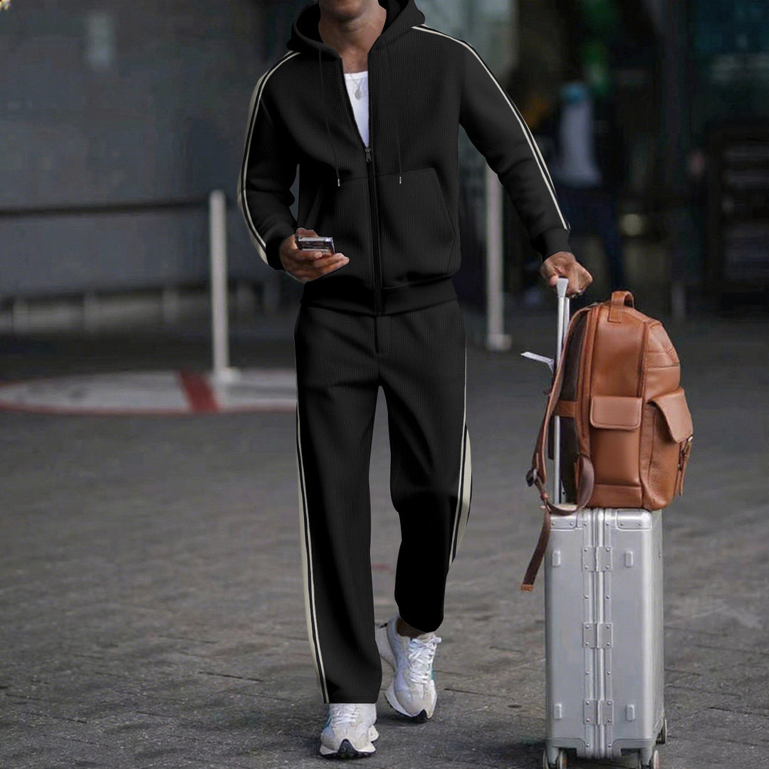 Herren Sportlicher Zweiteiliger Jogginganzug mit modernem Schnitt und praktischen Taschen Heidi-Mode