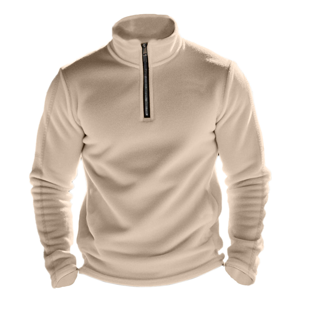 Herren Fleece-Kapuzenpullover mit halbem Reißverschluss Heidi-Mode