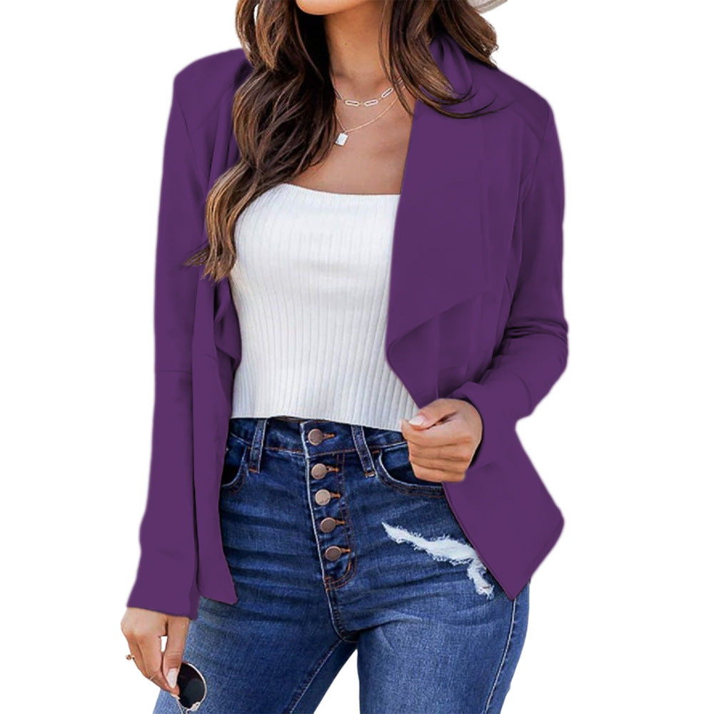 Damen lässige Blazerjacke mit offenem Schnitt und eleganten Details Heidi-Mode