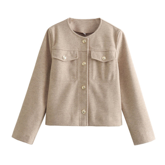 Damen moderne Jacke aus weichen Materialien mit strukturiertem Design Heidi-Mode