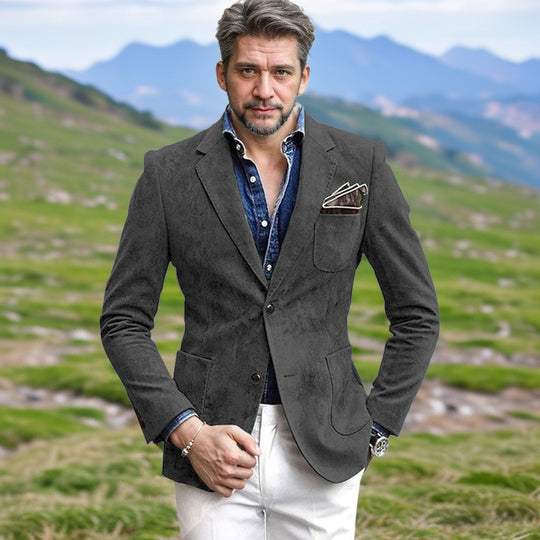 Herren eleganter Samtblazer im modernen Look Heidi-Mode