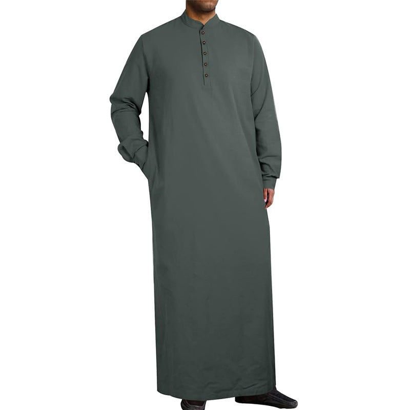 Herren moderner Kaftan mit Knopfleisten-Design und weichem Baumwollmaterial Heidi-Mode