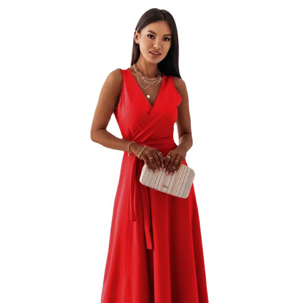 Damen Elegantes Wickelkleid mit verlängertem Saum Heidi-Mode