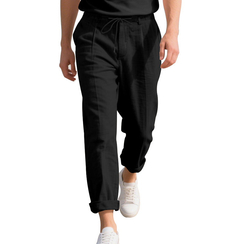 Herren Leichte Freizeithose mit elastischem Bund und seitlichem Kordelzug Heidi-Mode