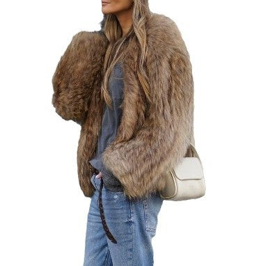 Damen Kunstfelljacke im eleganten und flauschigen Design Heidi-Mode