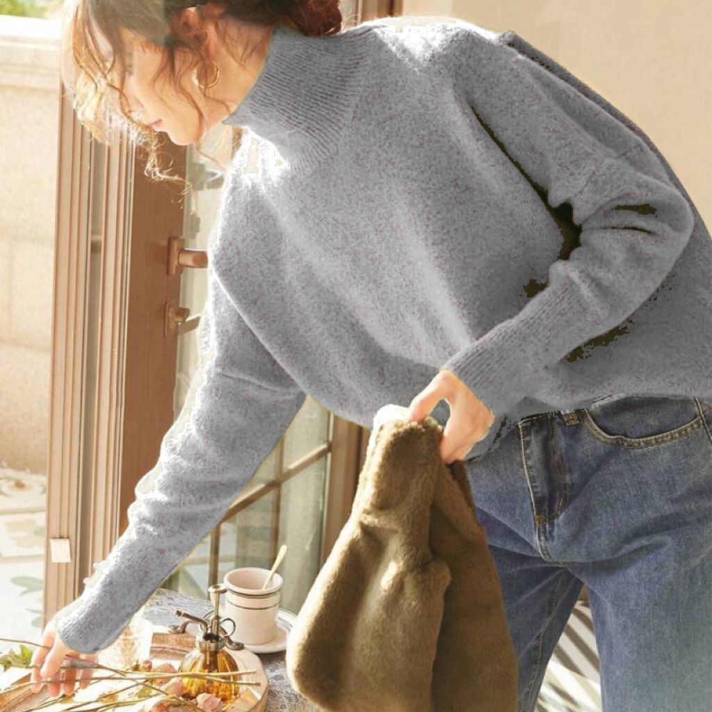 Damen Kuscheliger Rollkragenpullover aus hochwertigem Material Heidi-Mode