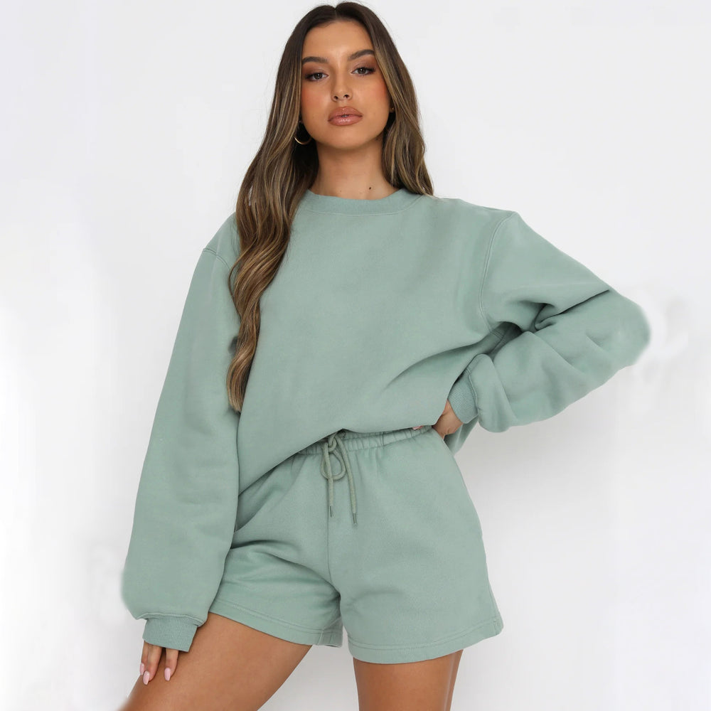 Damen Lässiges Sweater-Shorts-Set mit hohem Tragekomfort Heidi-Mode