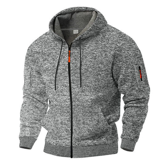Herren Kapuzensweatjacke mit insbesondere atmungsaktiver Struktur und praktischen Taschen Heidi-Mode