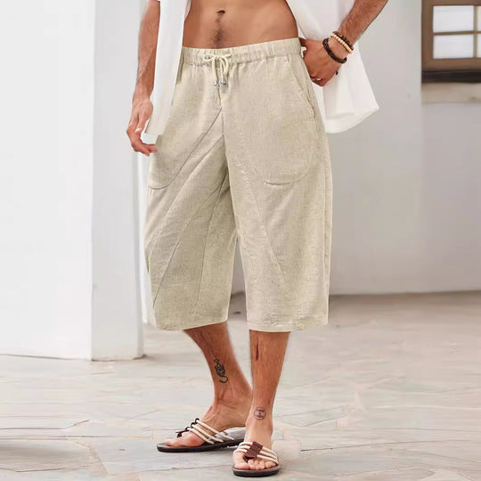 Herren lässige Freizeithosen mit elastischem Bund und seitlichen Eingrifftaschen Heidi-Mode