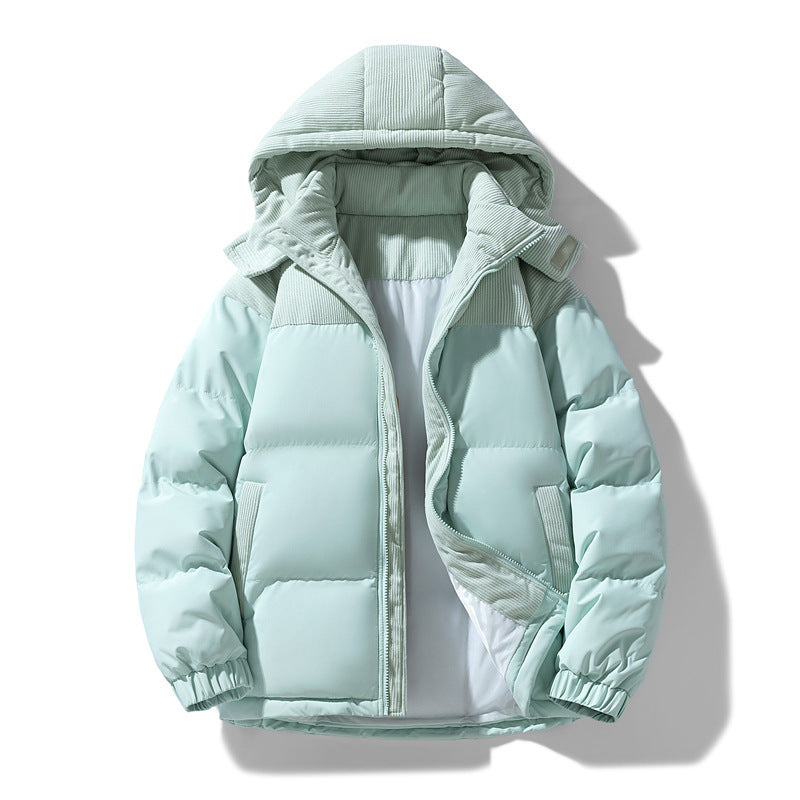 Damen warme Steppjacke mit abnehmbarer Kapuze und hochgeschlossenem Kragen Heidi-Mode