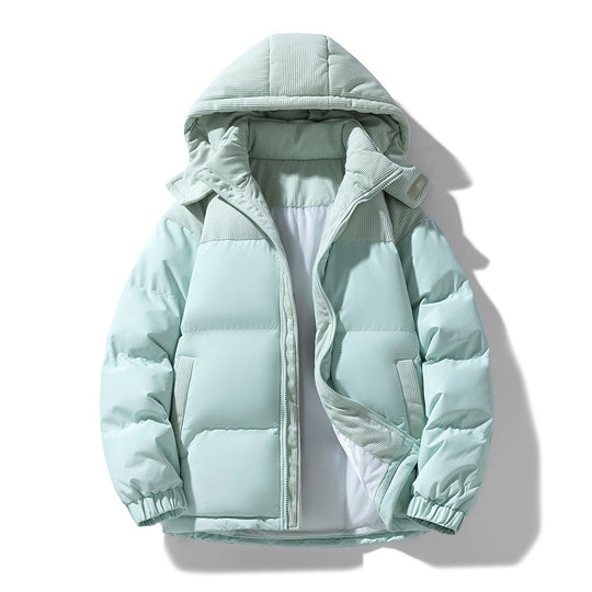 Damen warme Steppjacke mit abnehmbarer Kapuze und hochgeschlossenem Kragen Heidi-Mode