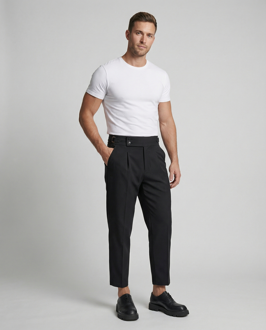 Herren Elegante Freizeithose mit hohem Bund