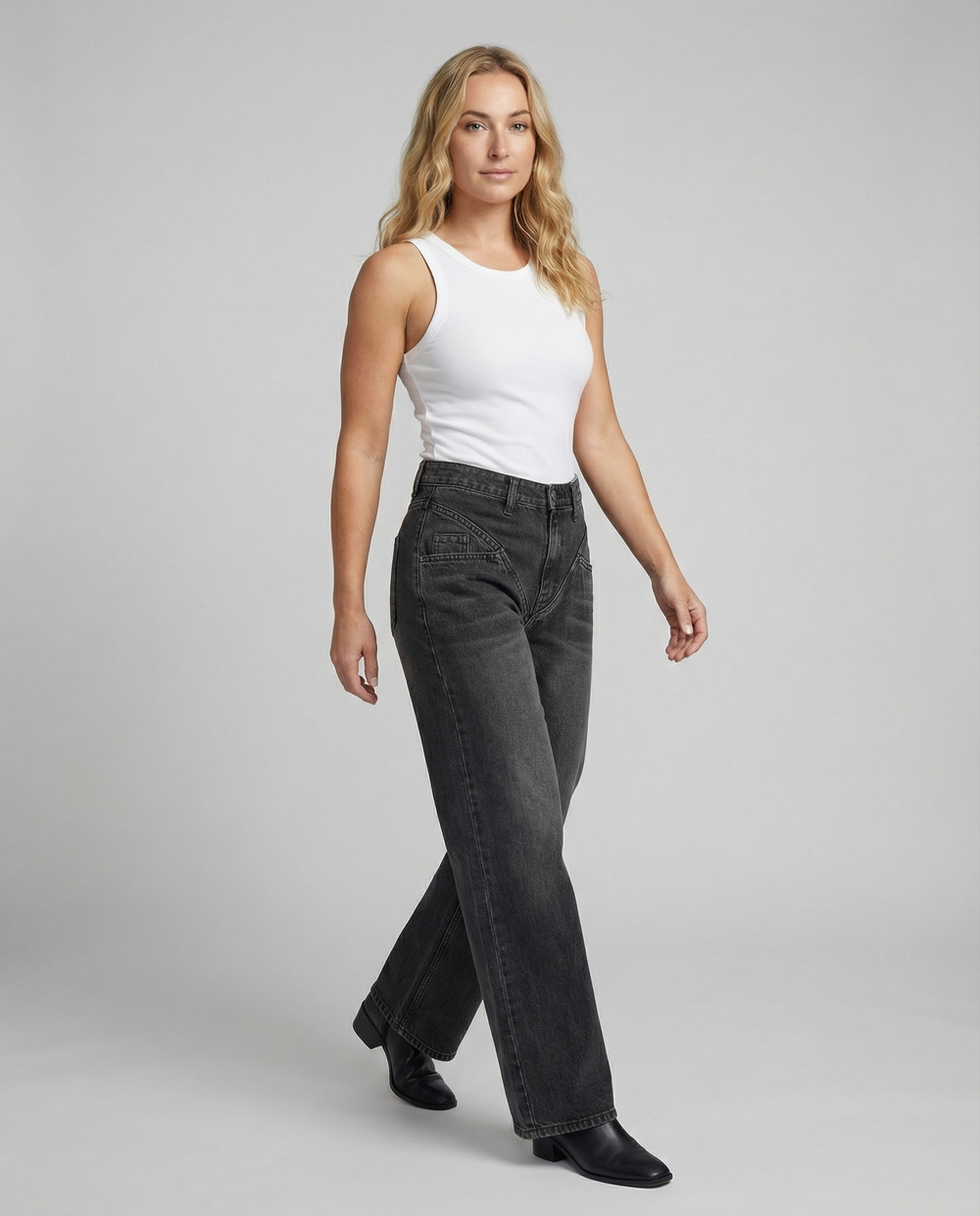 Damen hoch taillierte Vintage Jeans