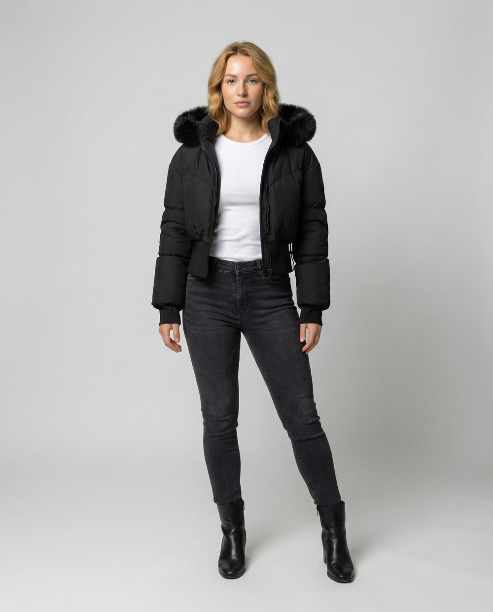 Stylische Warme Cropped Daunenjacke Damen | Heidi-Mode