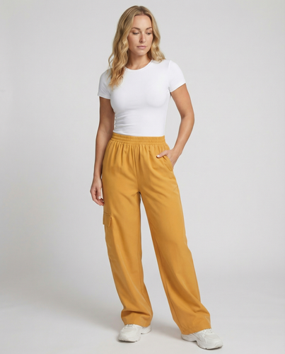 Damen Cargo-Hose mit weitem Schnitt und praktischen Taschen Heidi Mode